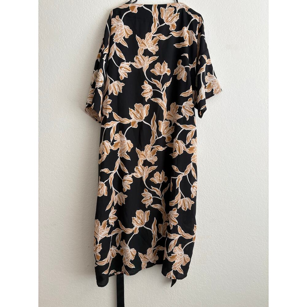 S/M Maison Du Soir Selena Kimono Black Gold Flora… - image 4